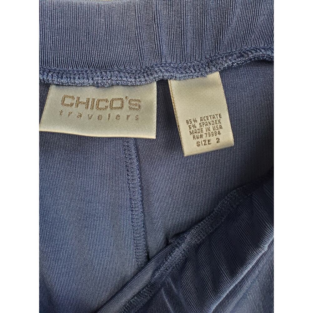 Chico's Women's Size 2-Large Blue Travelers Midi Skirt - Picture 4 of 5